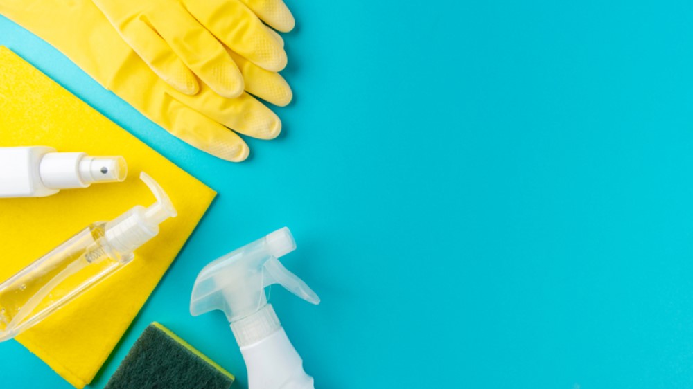 A picture of cleaning products